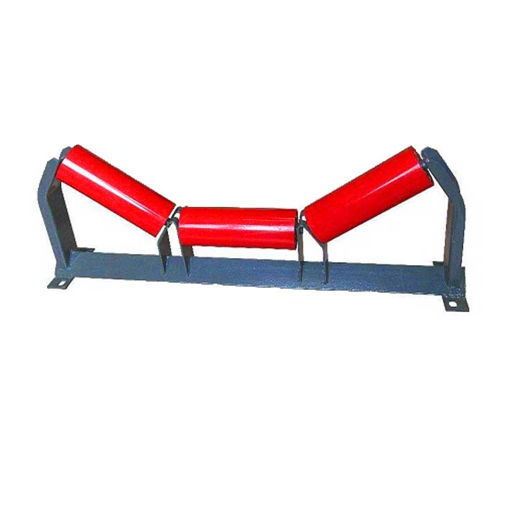 Belt conveyor trough idler set